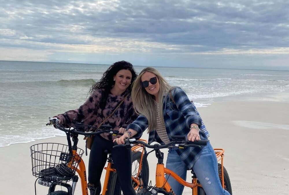 electric bikes on the beach