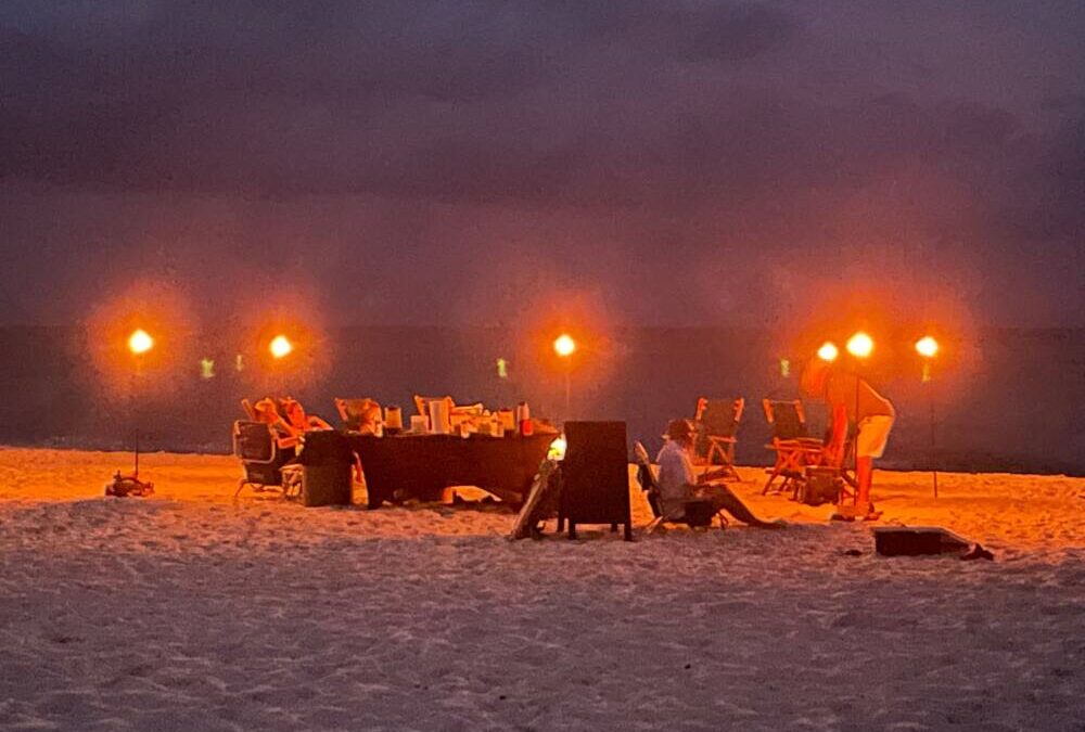 Beach bonfire to make memories while on vacation